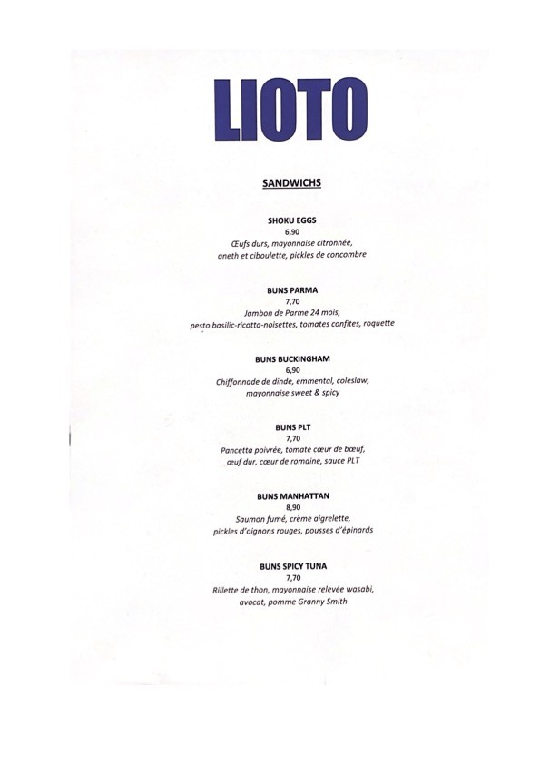 Lioto menu 1