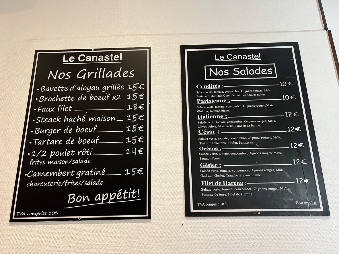 Le Canastel menu 2