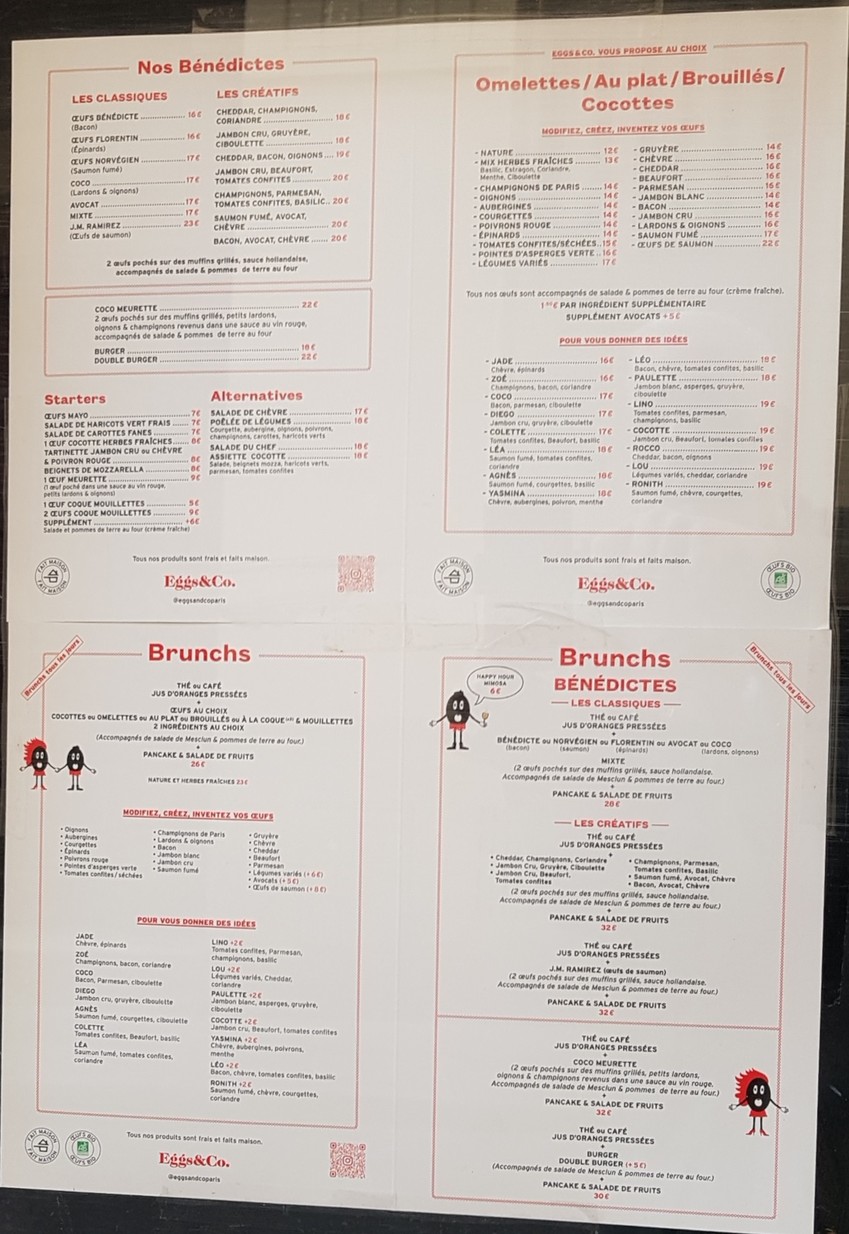Eggs&Co. menu 1