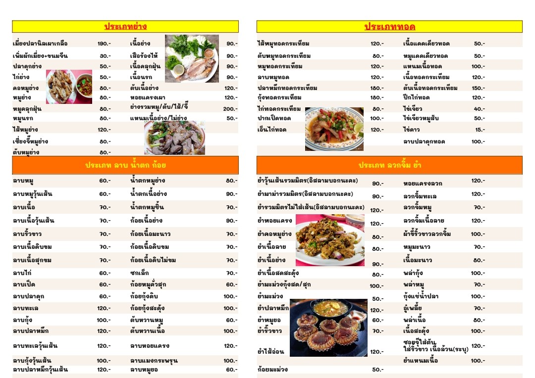 Chān Rán Chān Chàn Jūm Zà B (Zhào Jiù Jiā) Chanjoomzab menu 1