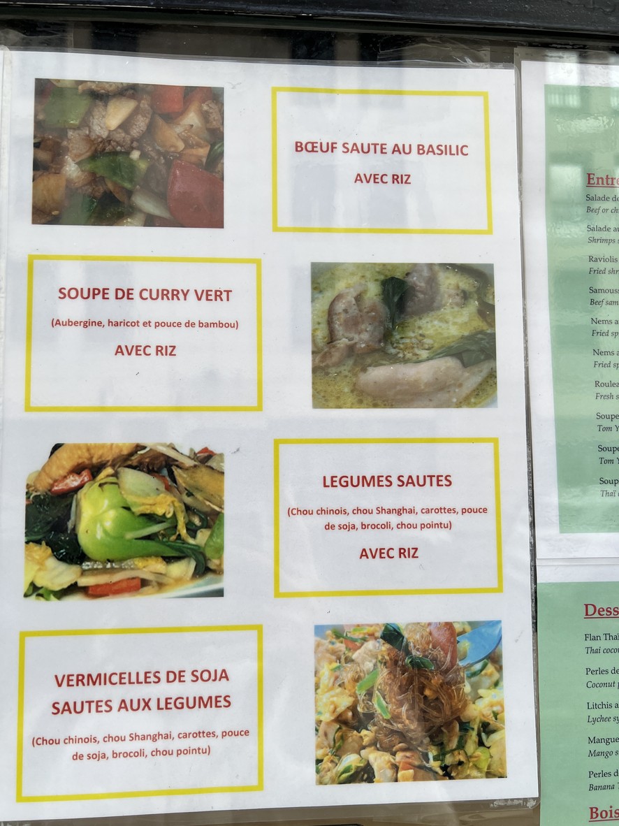 Restaurant Thaï Manilat menu 3