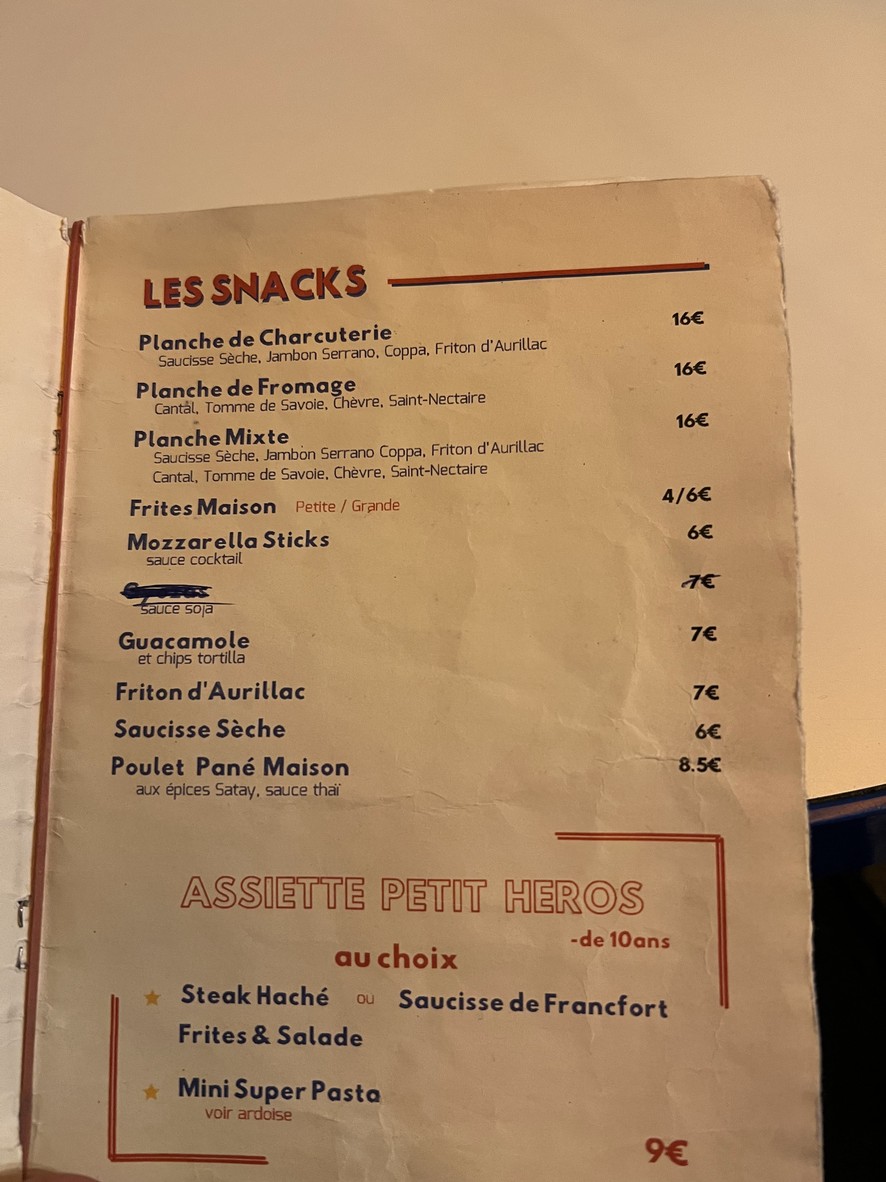 Le Général Beuret menu 2