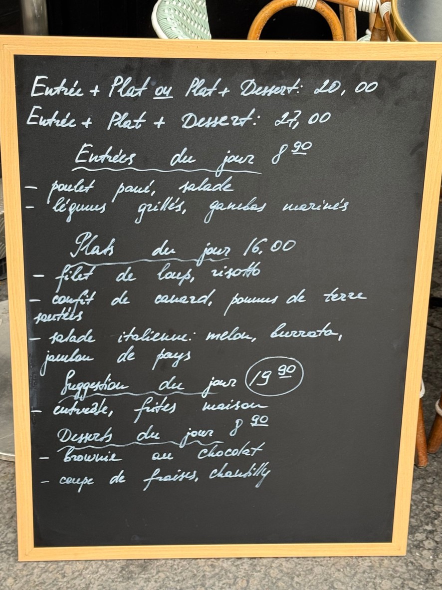 Les Artistes menu 1