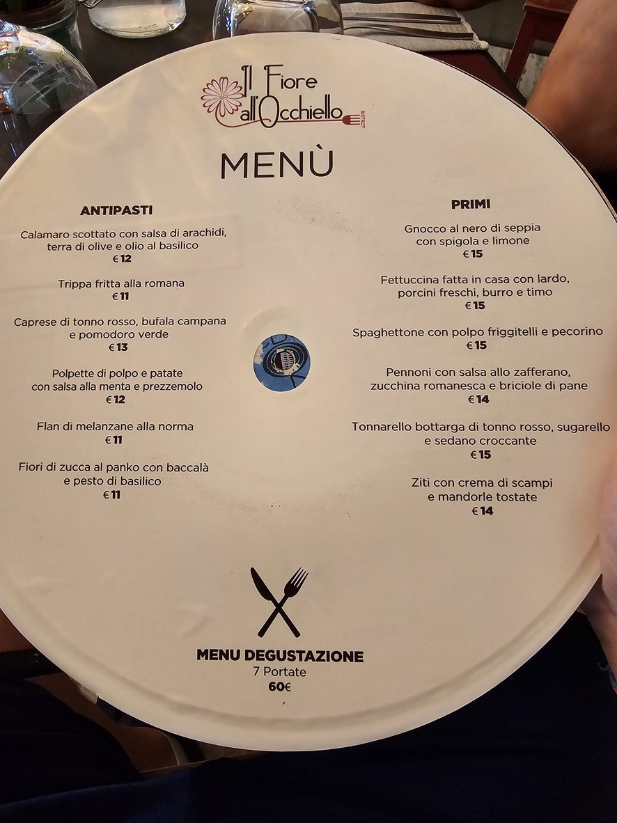 Il Fiore all'Occhiello Bistrot menu 1