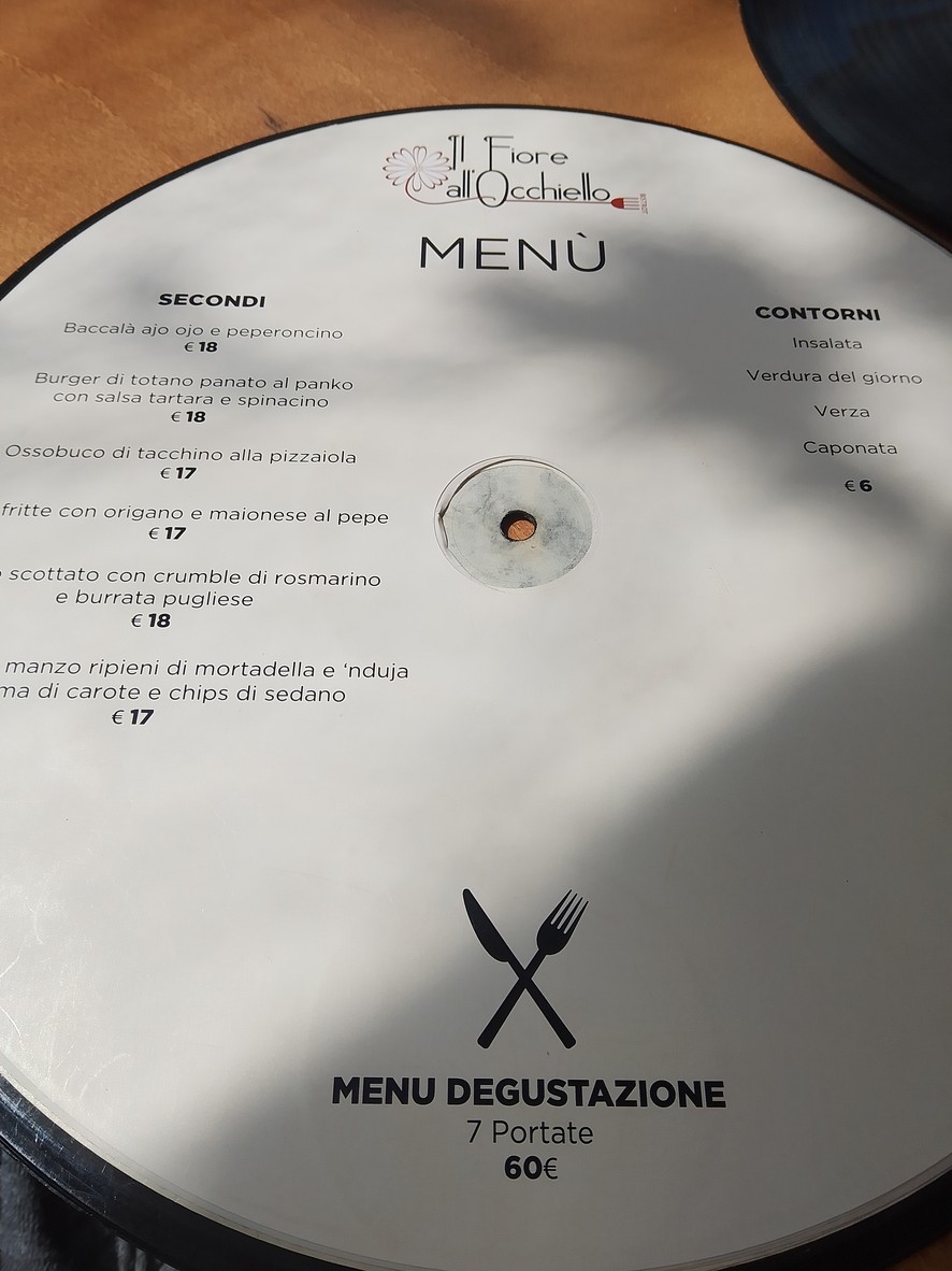 Il Fiore all'Occhiello Bistrot menu 2