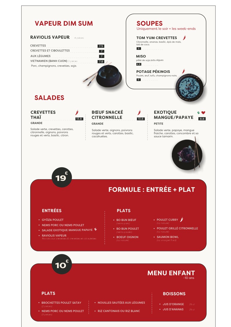 Restaurante Issy l'Asie menu 2