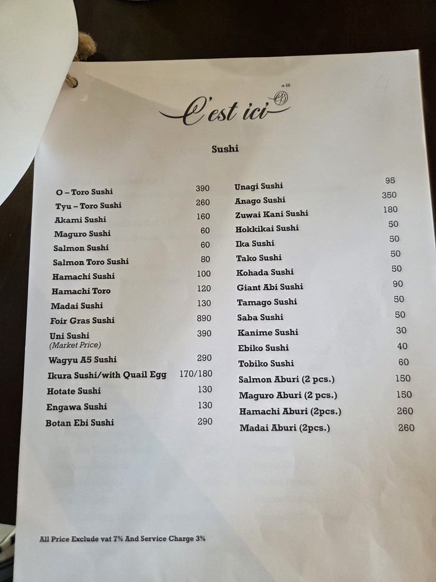 C’est ici.BKK 赛西 menu 1