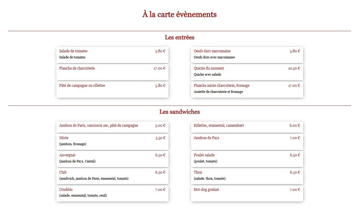 Bercy Café menu 1