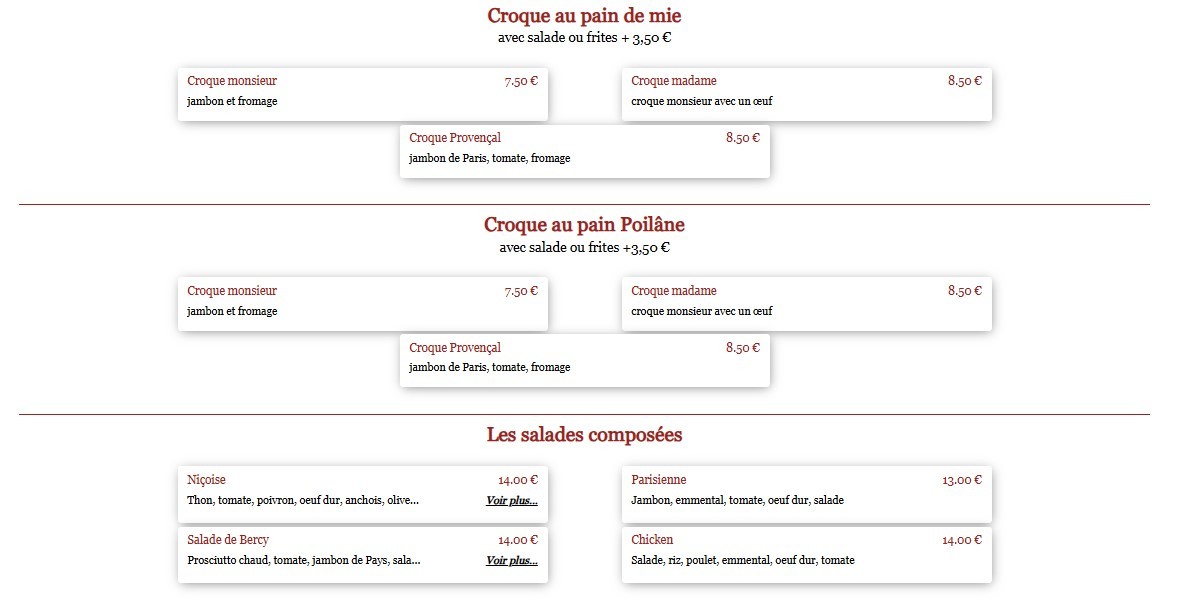 Bercy Café menu 2