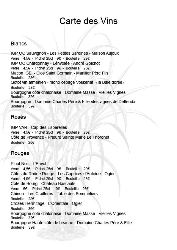KANASUK - Restaurant Créole & Rhumerie menu 4