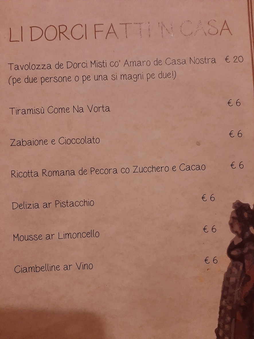 Antica Osteria Rugantino menu 5