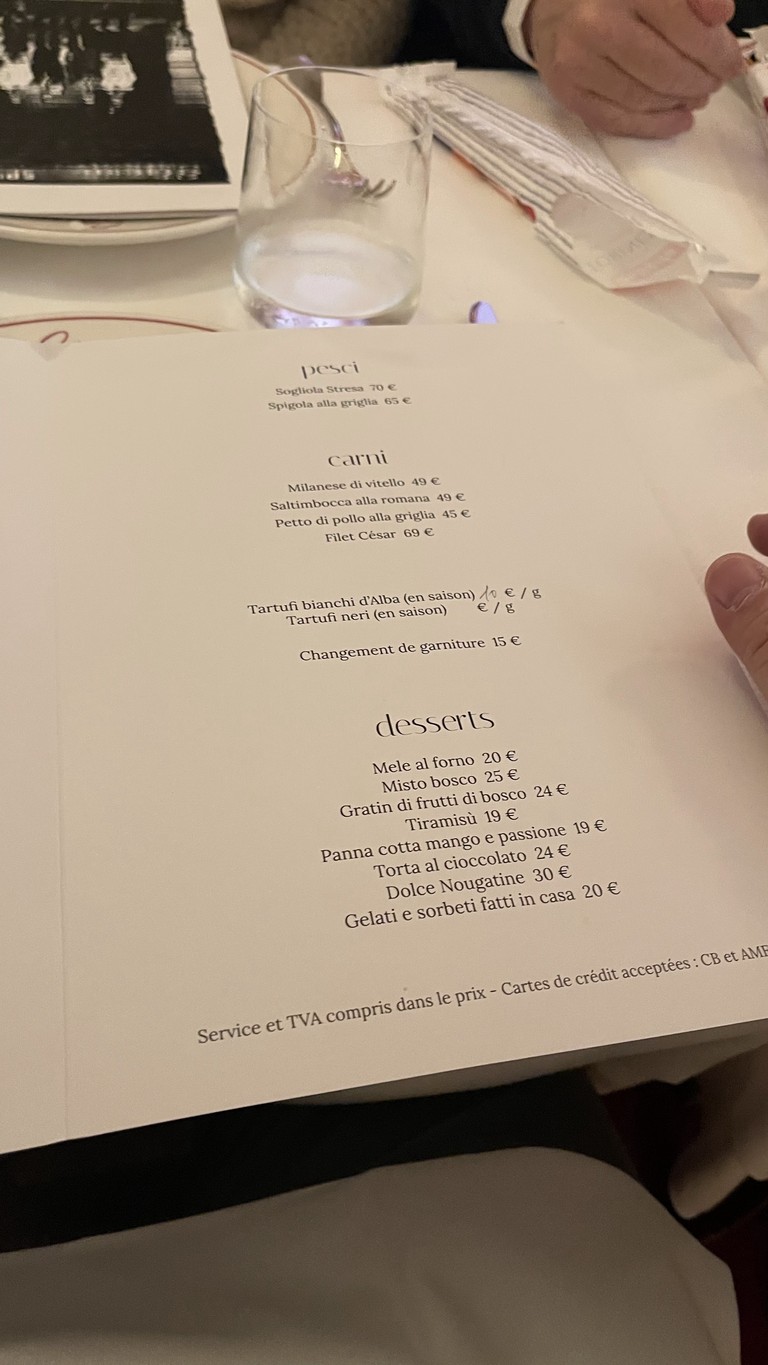 Le Stresa menu 2