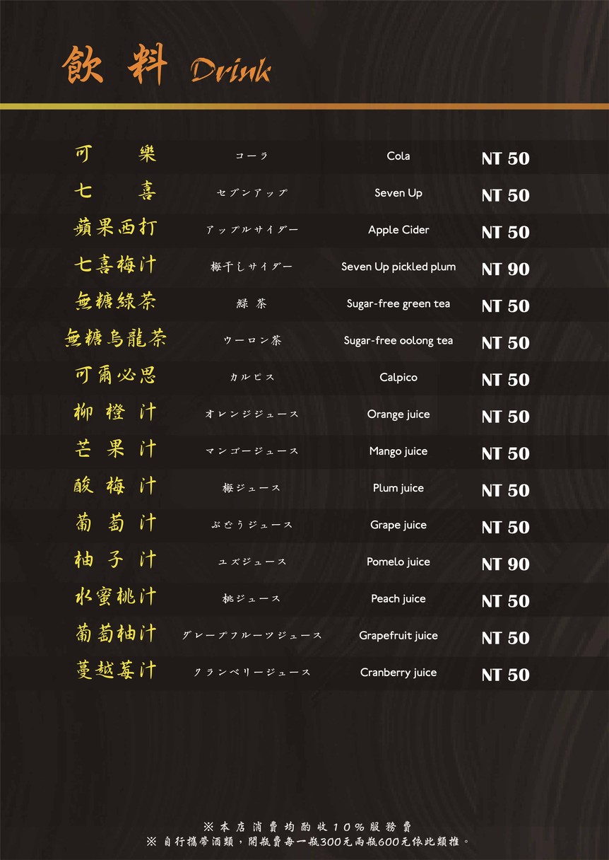 Tàitiān Rìshì Shāoròu OTA Yakiniku | Xiāoyè | Zhōngshān Qū | Jùcān | Rénqì | Rìshì Liàolǐ | Bìchī | Tuījiàn | Měishí | Kǎoròu | Shāokǎo menu 1