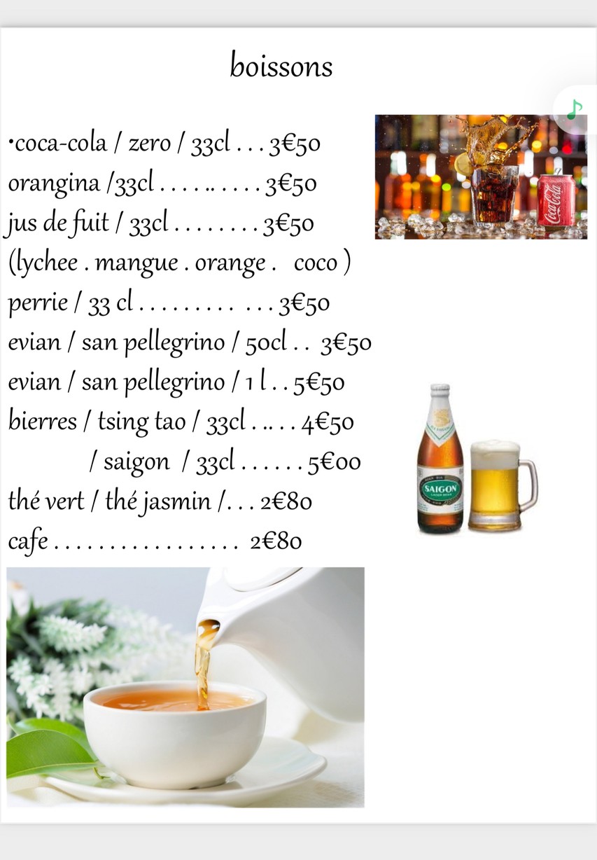 Sourire du Vietnam menu 5