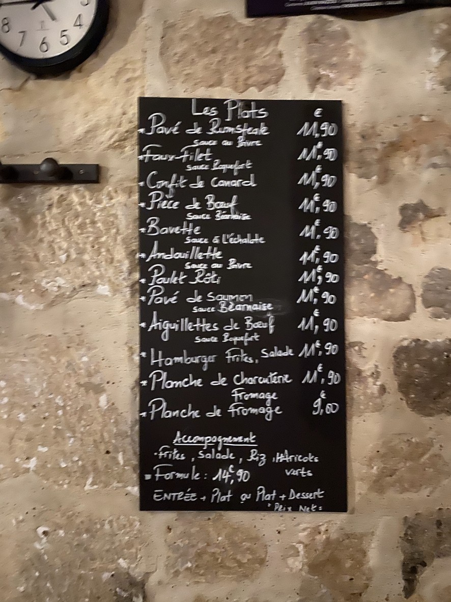 Café l'Attirail menu 1
