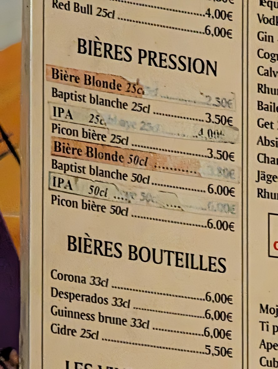 Café l'Attirail menu 2