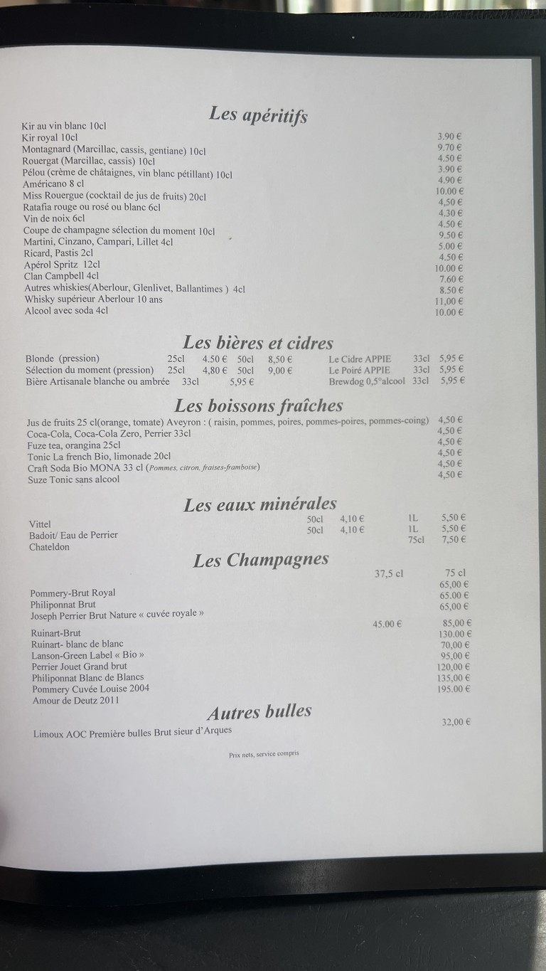 L’Auberge Aveyronnaise menu 4