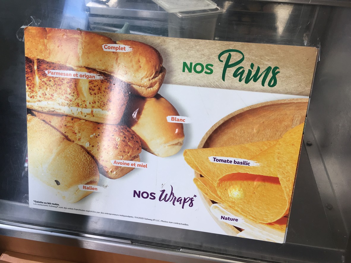 Subway menu 2