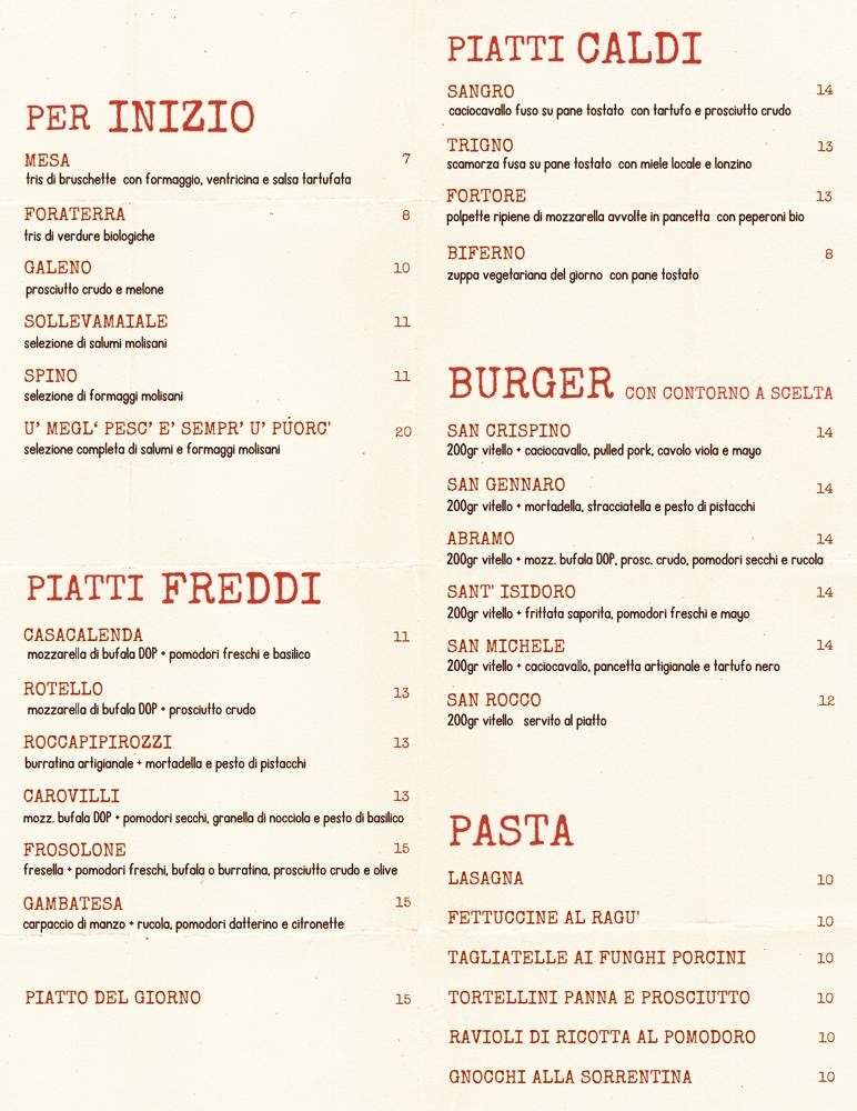 Torcinello - Country Food & Drinks menu 1