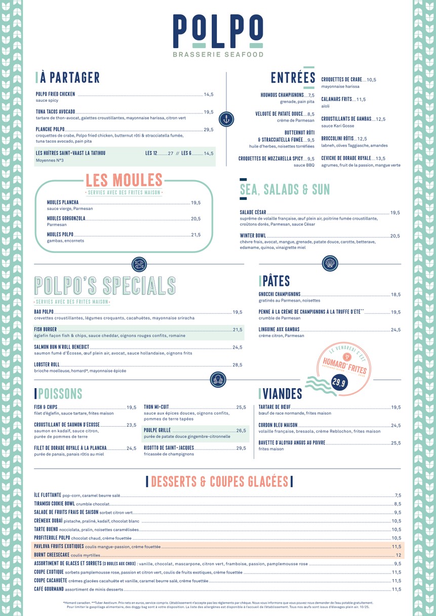 Polpo Brasserie menu 1