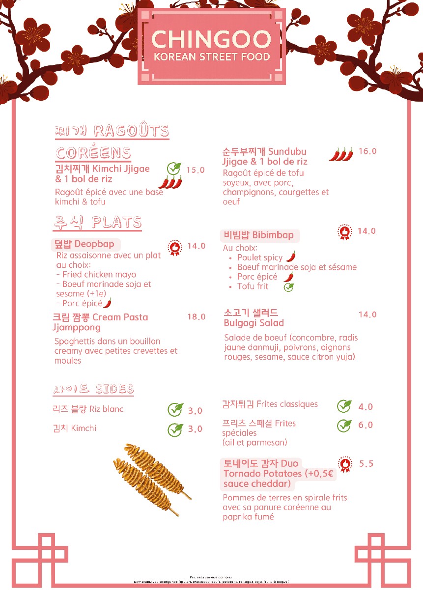 CHINGOO - Restaurant Coréen - La Défense menu 2