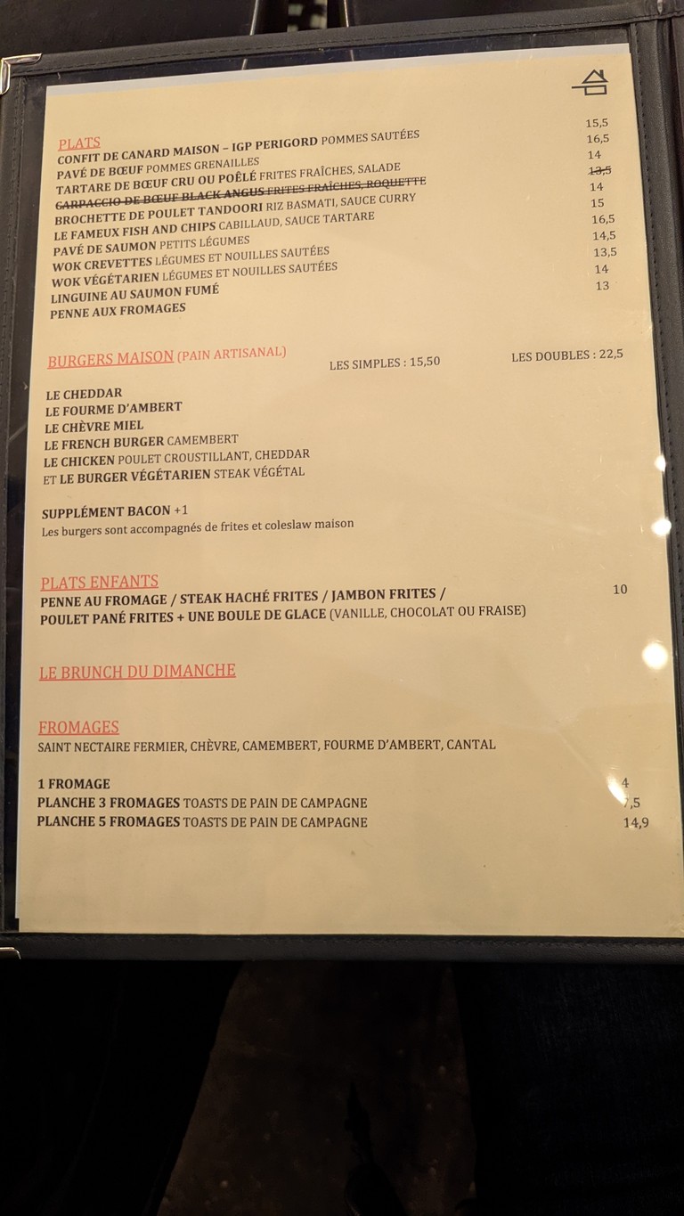 La Piscine menu 2