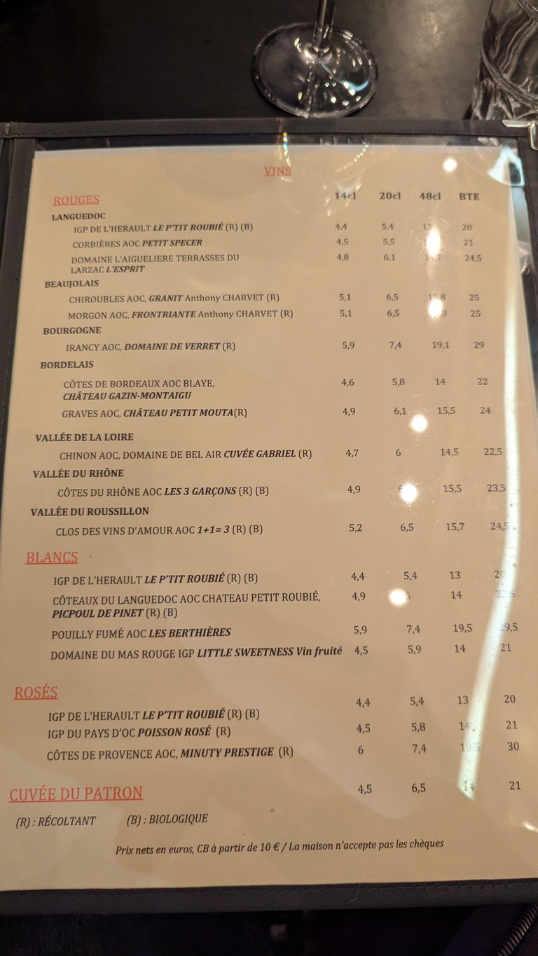 La Piscine menu 4