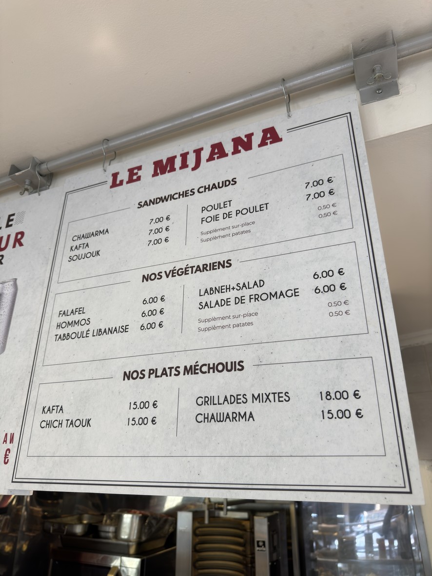 Le Mijana menu 2