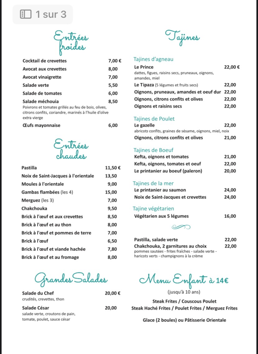 Tipaza menu 1