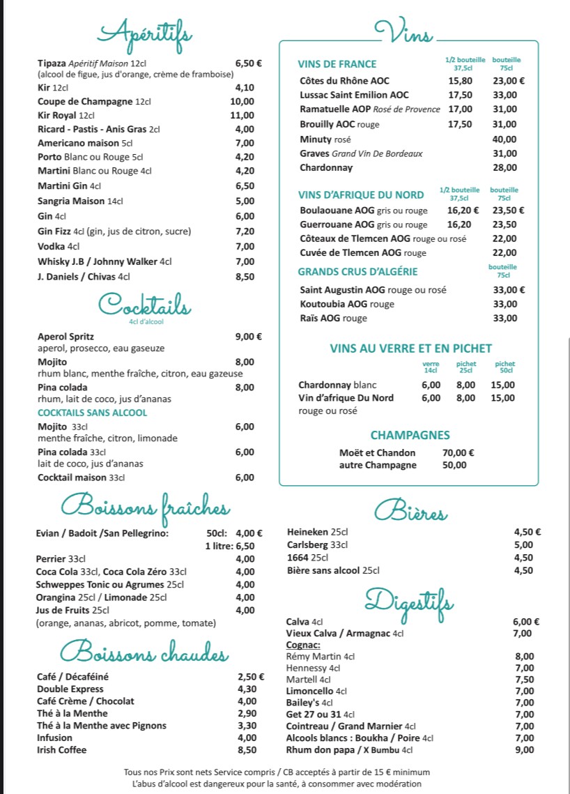 Tipaza menu 4