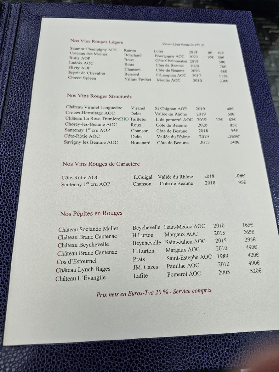 Le W menu 2
