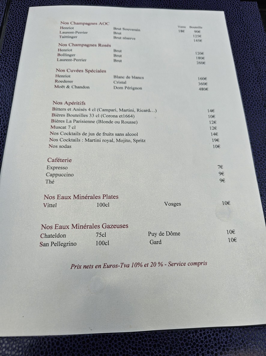 Le W menu 4
