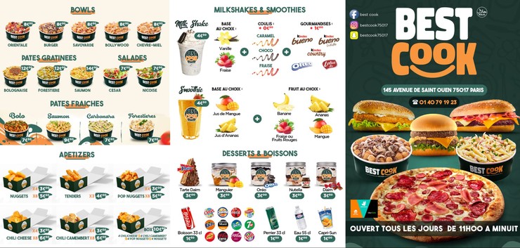 Best Cook restaurant rapide Burger Pizza Saint Ouen