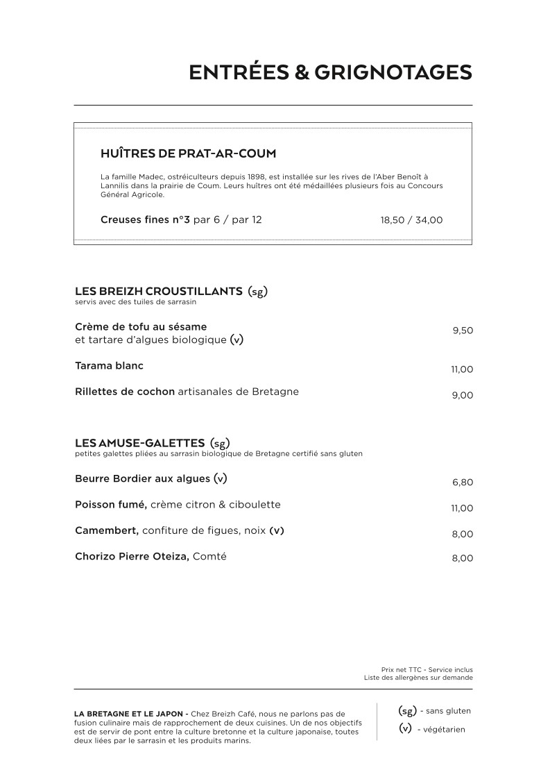 Breizh Café Canal Saint-Martin | La Crêpe Autrement menu 1
