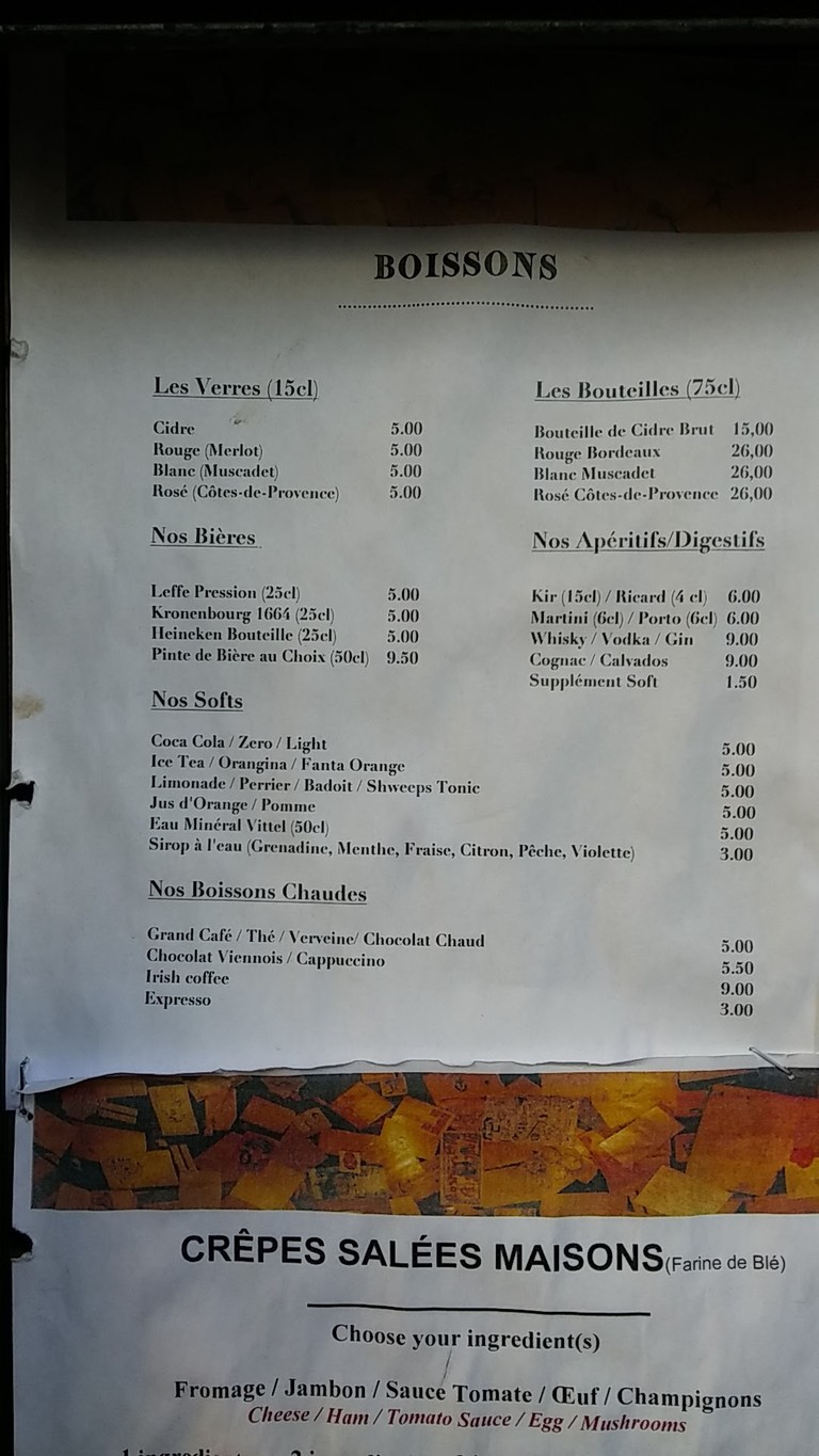 Le Tire-Bouchon menu 2