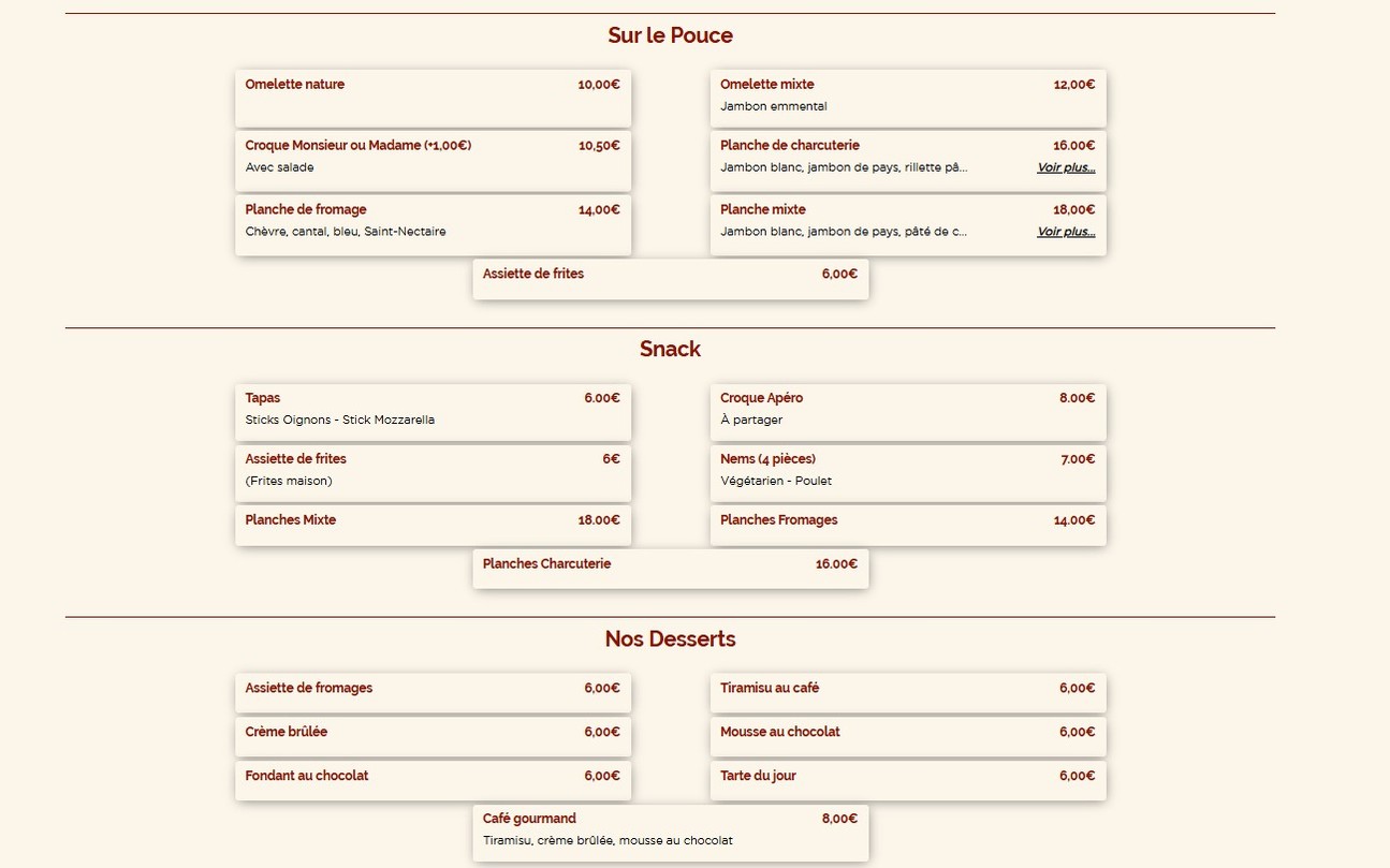 Le Génie menu 2