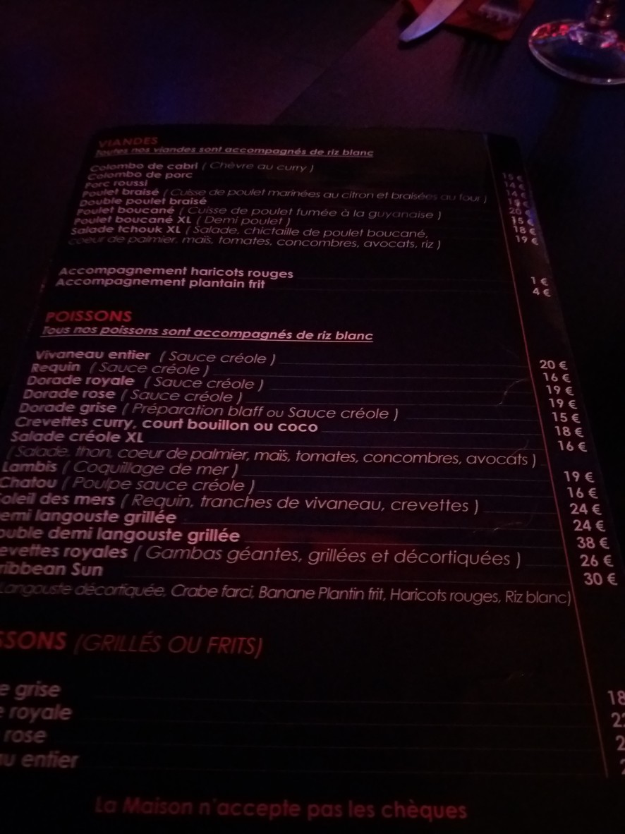 Otis Club menu 2