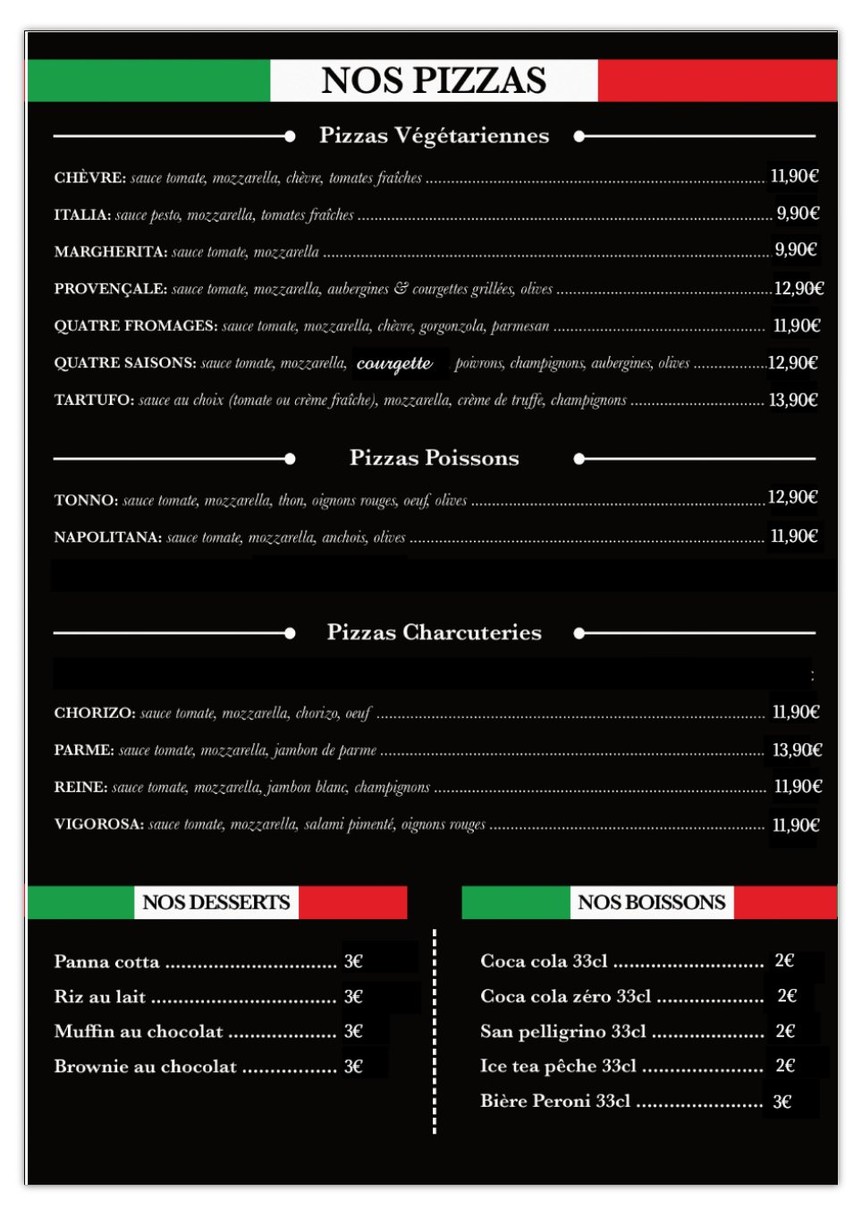 San Matteo - Pizza et Pâte à Boulogne menu 1