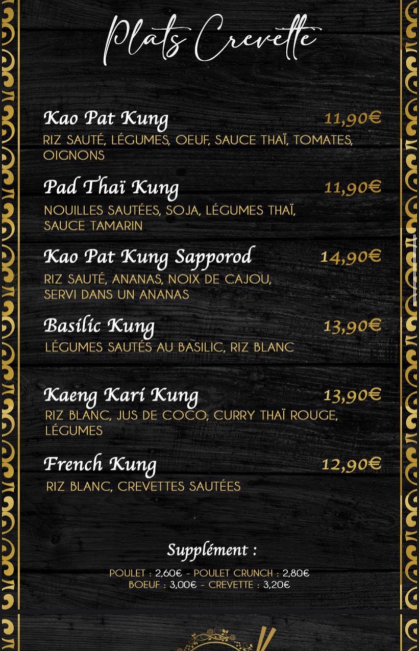 French Thaï menu 3