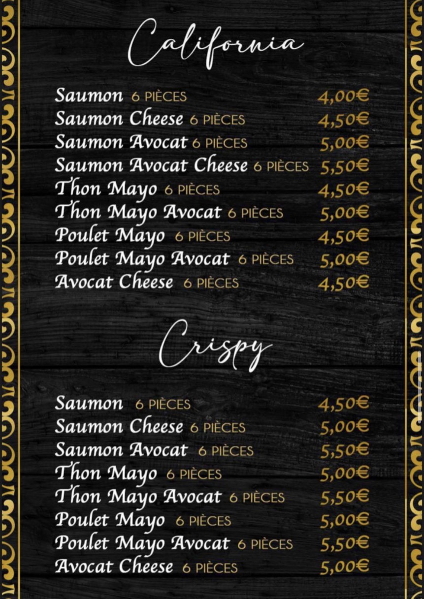 French Thaï menu 4