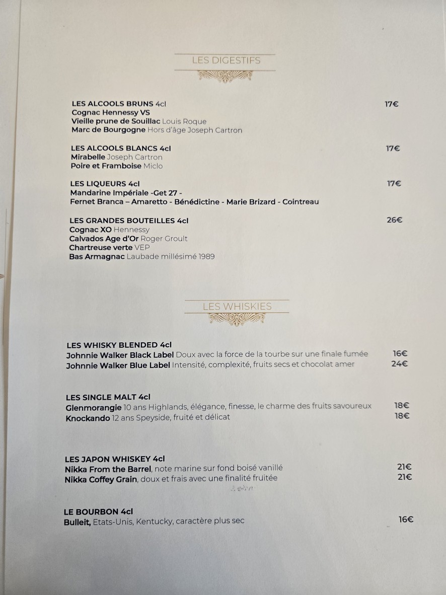 Le Train Bleu menu 4