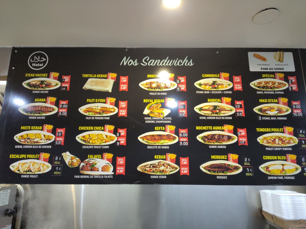 Restaurant Excellent menu 1