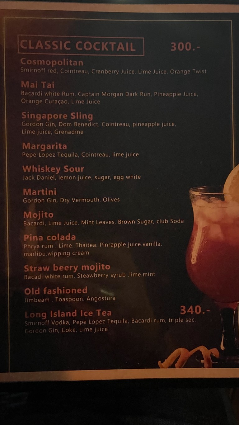 Praya Bar menu 5