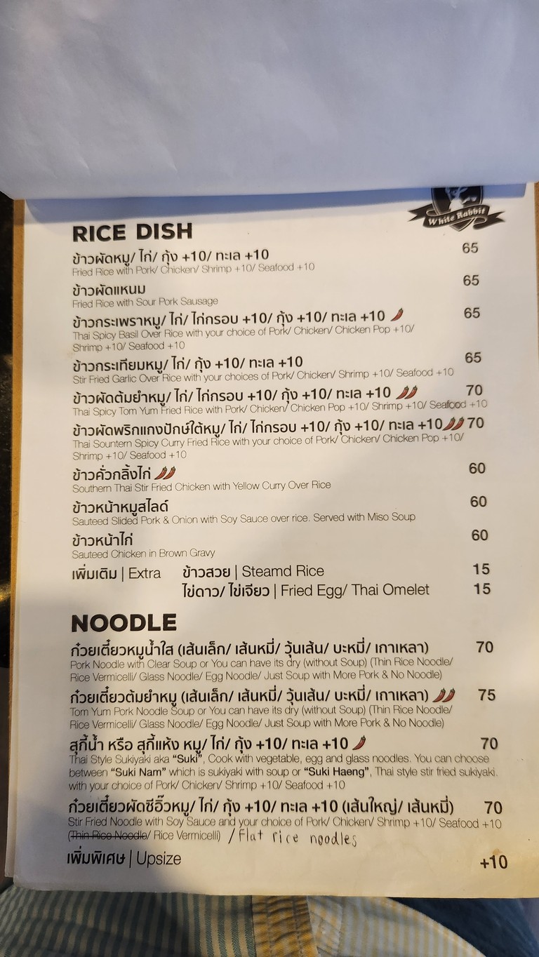 White Rabbit Cafe' menu 3
