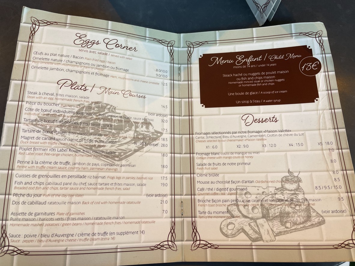 Café Basile Paris 15 menu 2