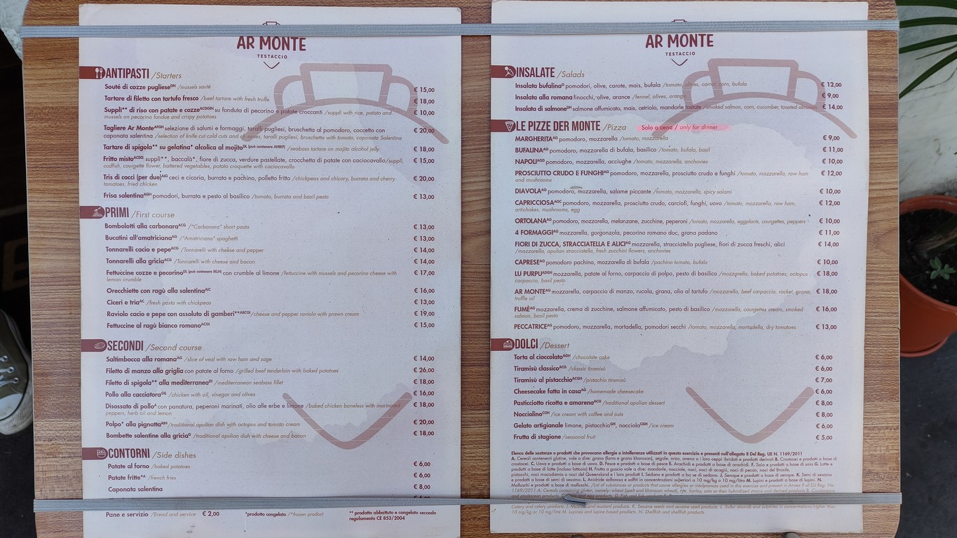 Ar Monte Testaccio menu 2