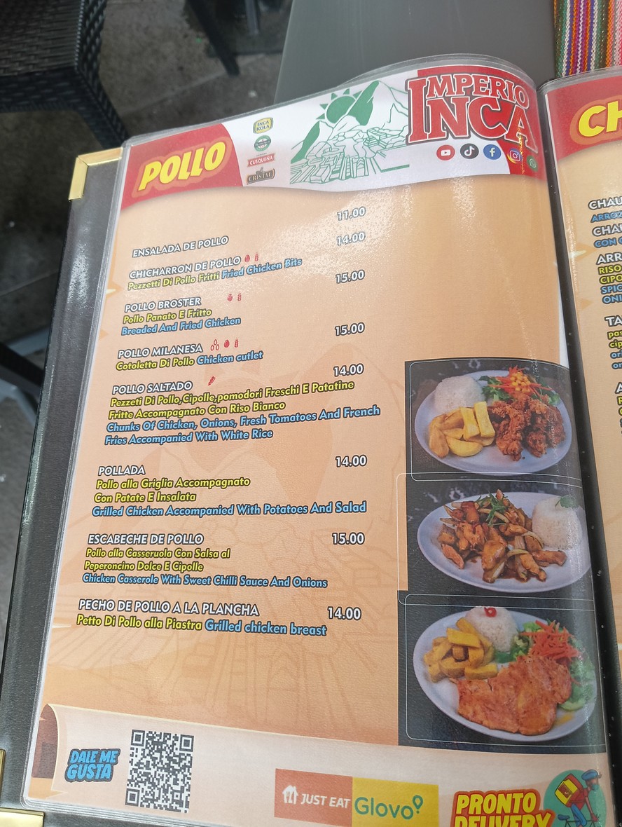 Imperio Inca menu 2