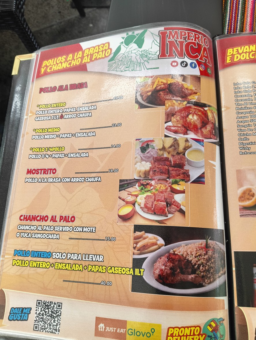 Imperio Inca menu 3