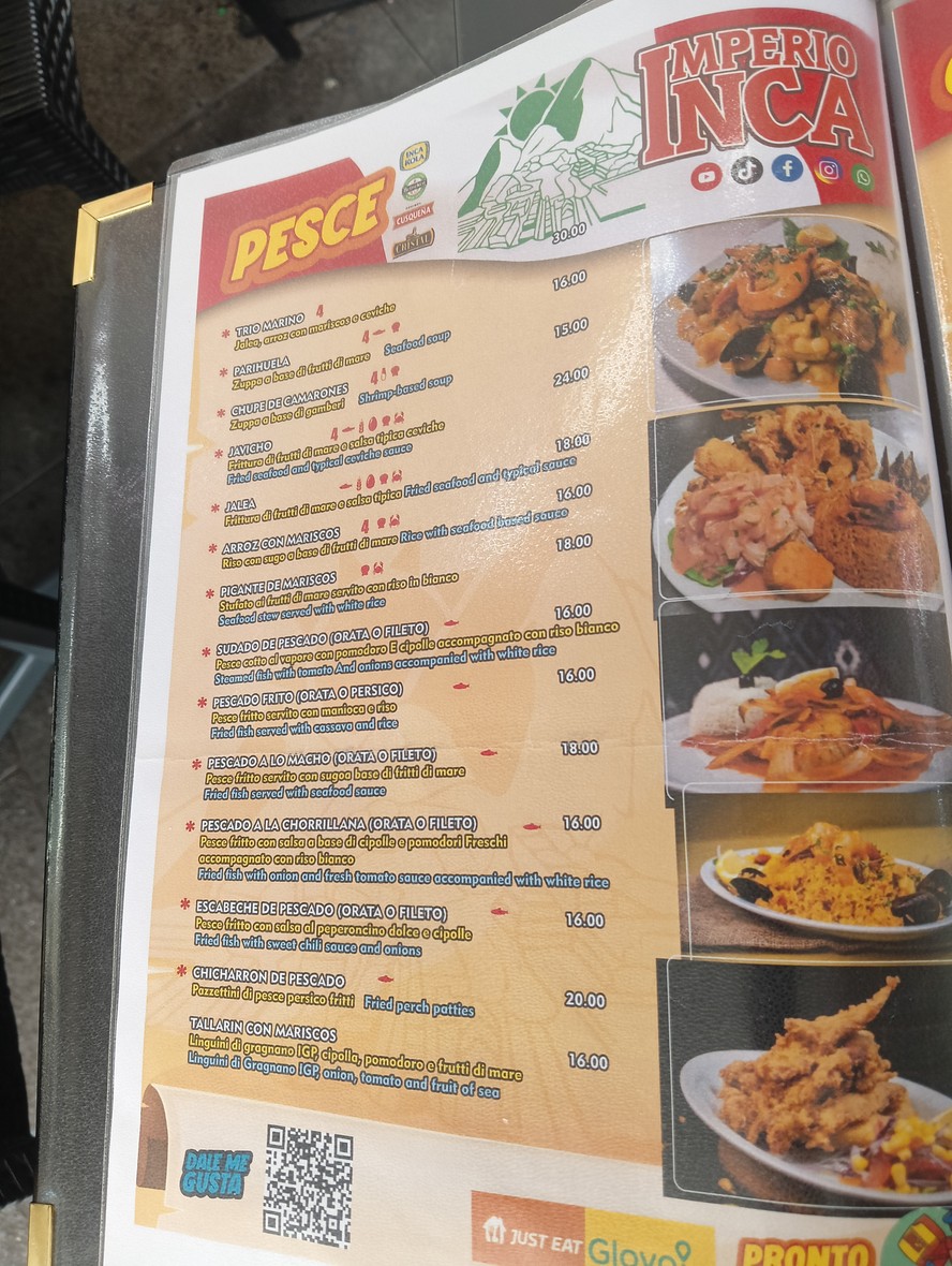 Imperio Inca menu 5