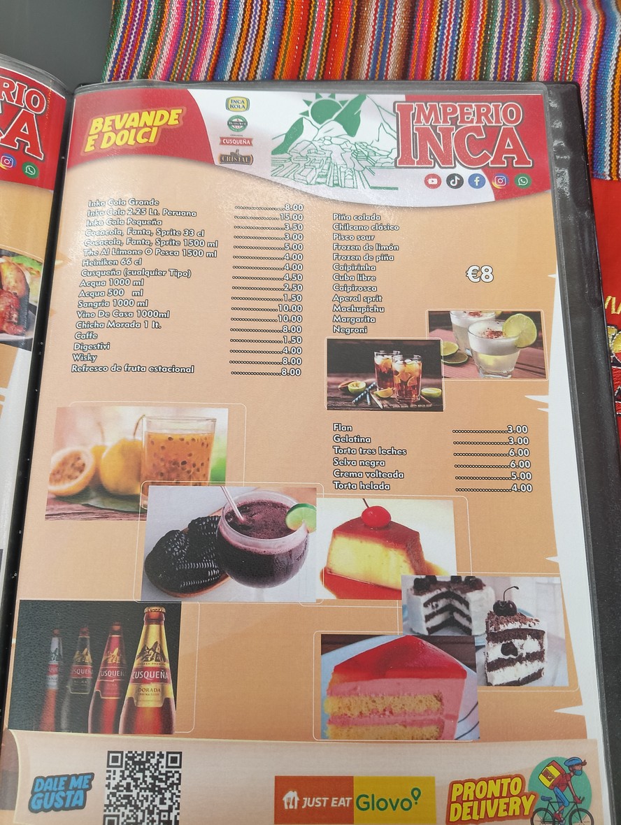Imperio Inca menu 7